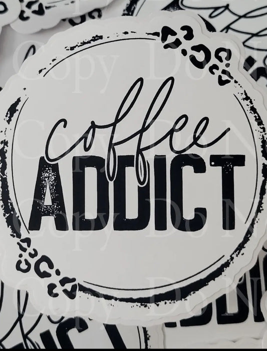 Coffee Addict Die Cut Sticker