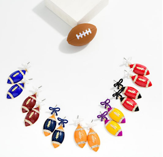 Football & Bow Earrings