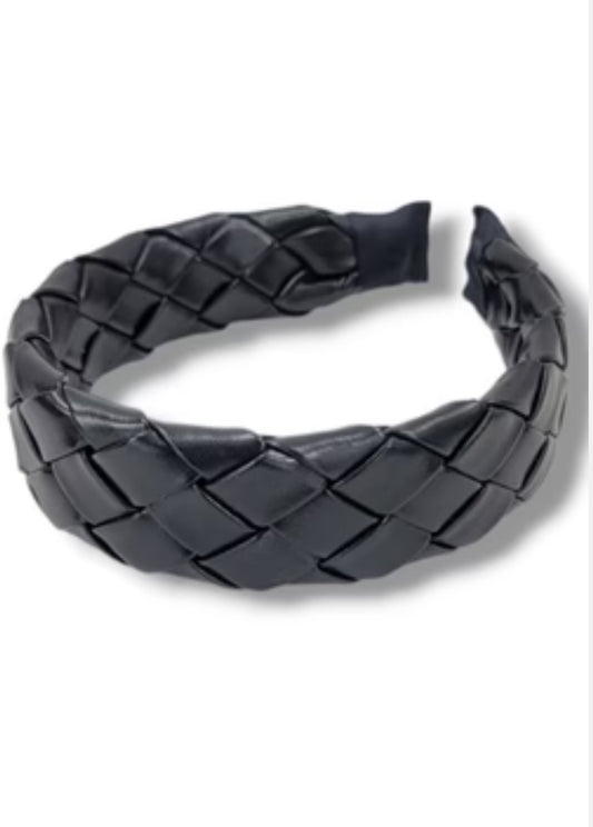 Be Clever Faux Leather Headband Black