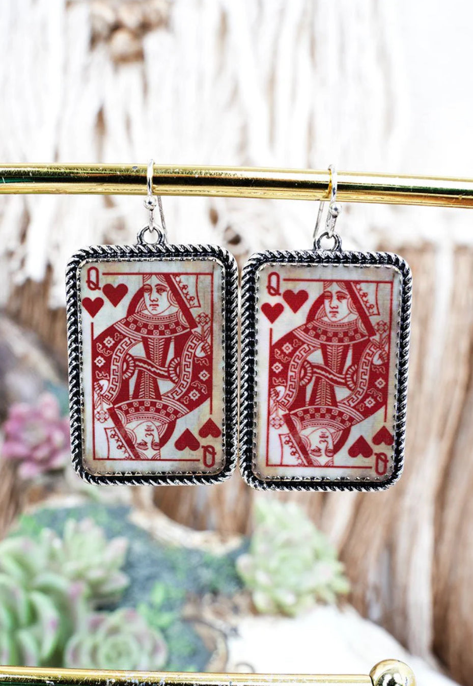 QUEEN'S GAMBIT SILVERTONE EARRINGS