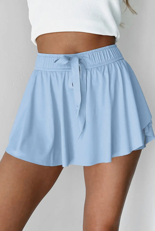 Making a Racquet High Waist Skort Sky Blue
