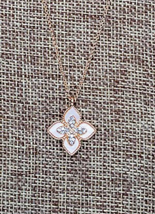 WHISPERING FLEUR GOLDTONE NECKLACE