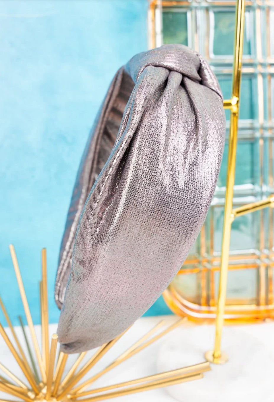 MADE TO SHINE KNOTTED HEADBAND, SILVER
