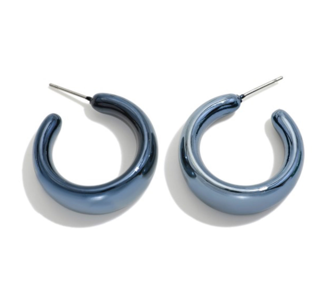 Chunky Iridescent Hoop Earrings