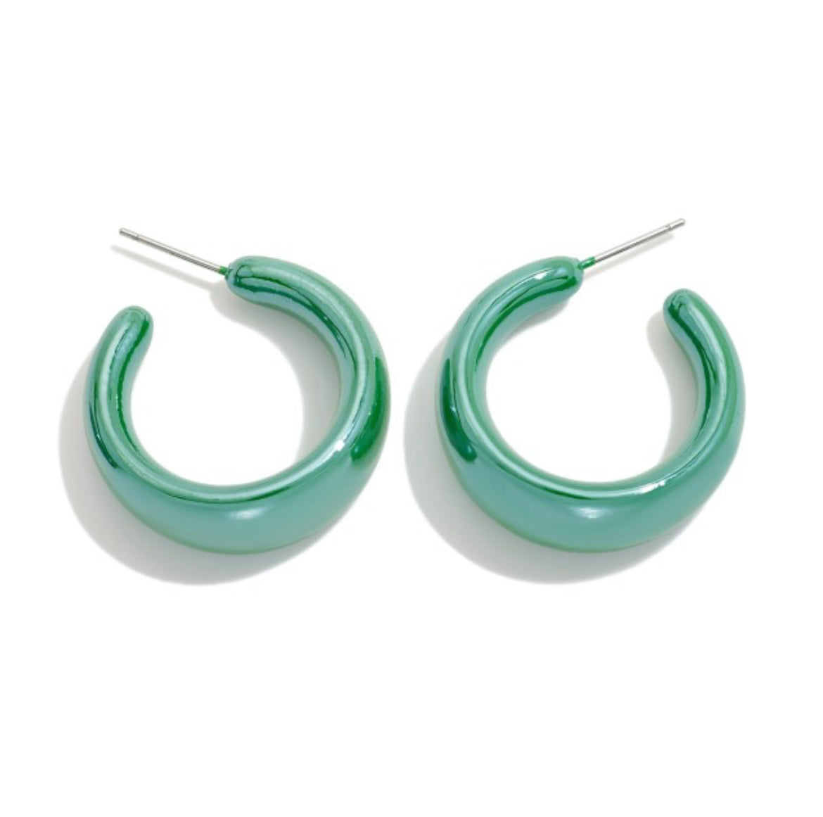 Chunky Iridescent Hoop Earrings