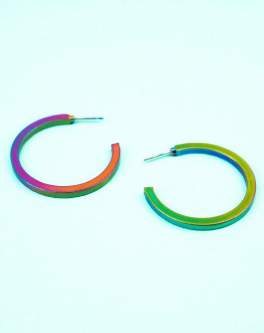 WINTERLAKE IRIDESCENT HOOP EARRINGS