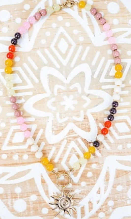 HELLO SUNSHINE MULTI-COLOR BEADED NECKLACE