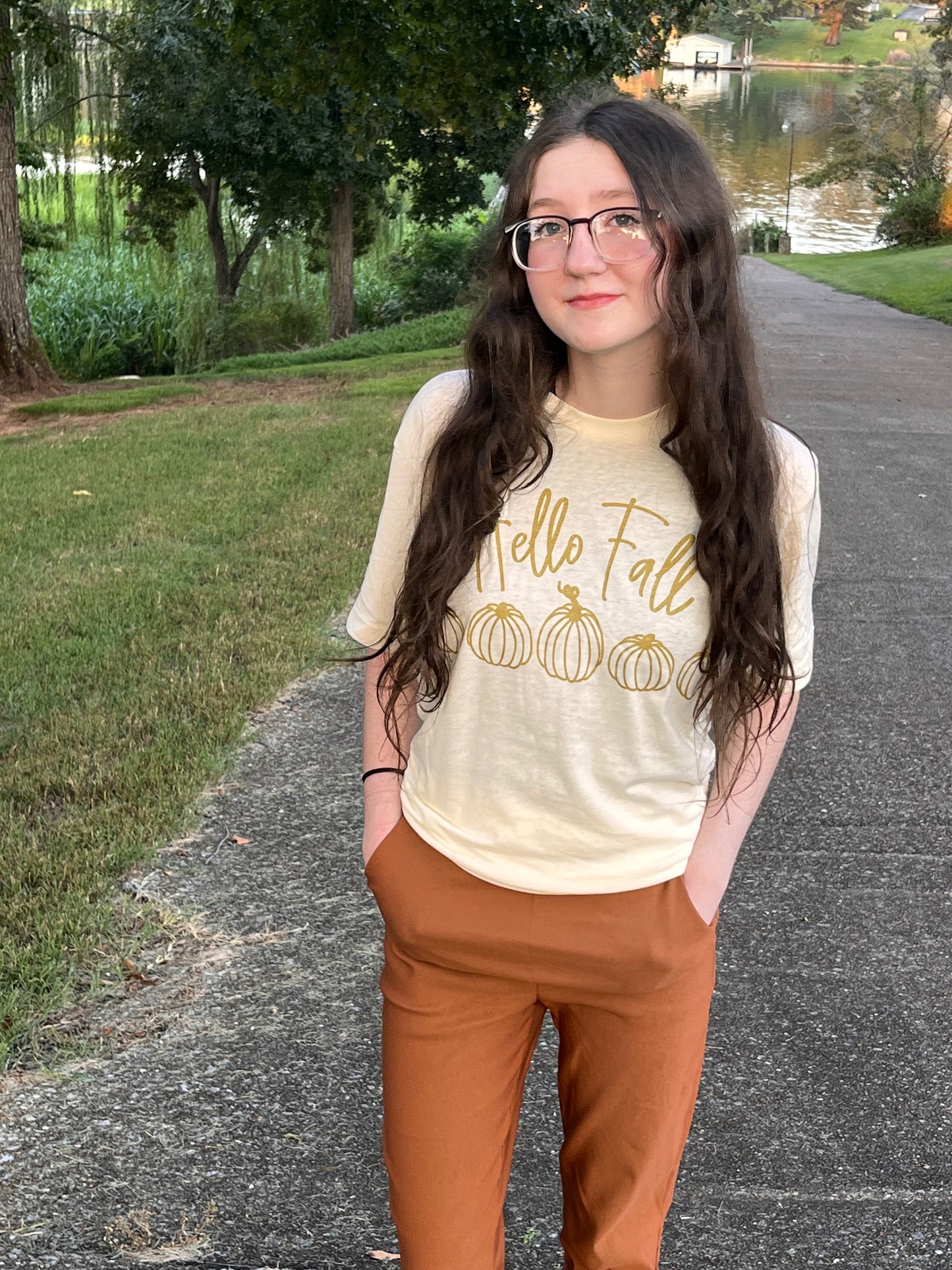 Hello Fall Shimmer Graphic Tee