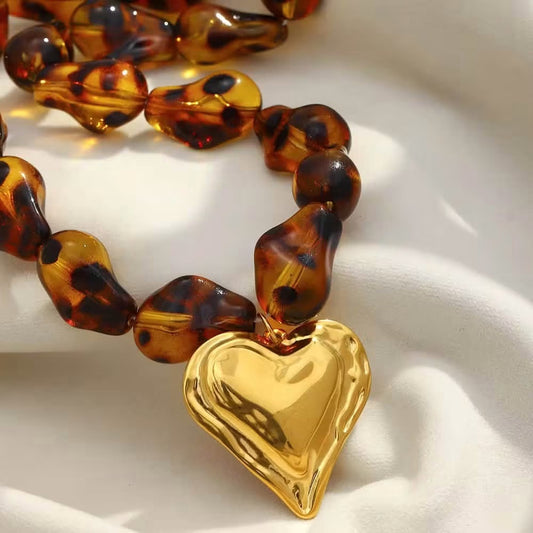 Leopard Heart Necklace