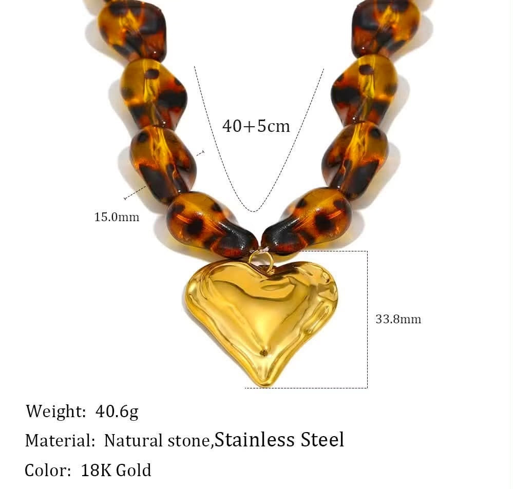 Leopard Heart Necklace