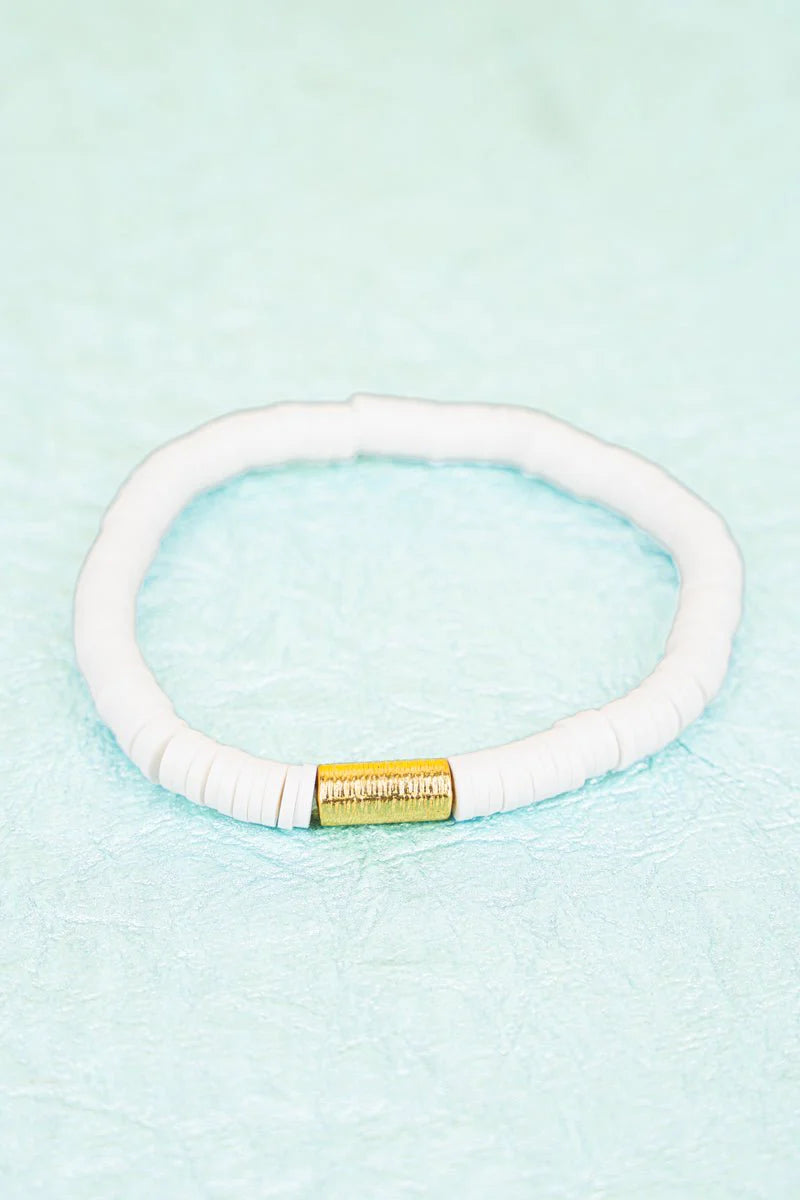 KEY WEST WHITE AND GOLDTONE BRACELET