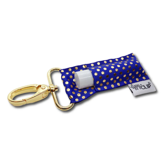 Gold Dots On Royal Lippyclip® Lip Balm Holder