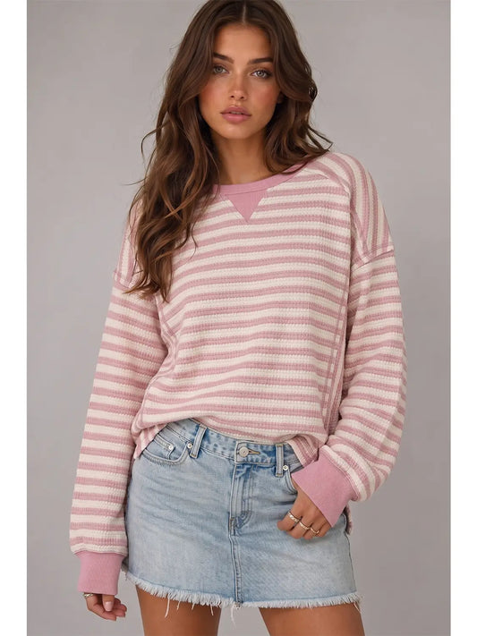 Stripe Waffle Top