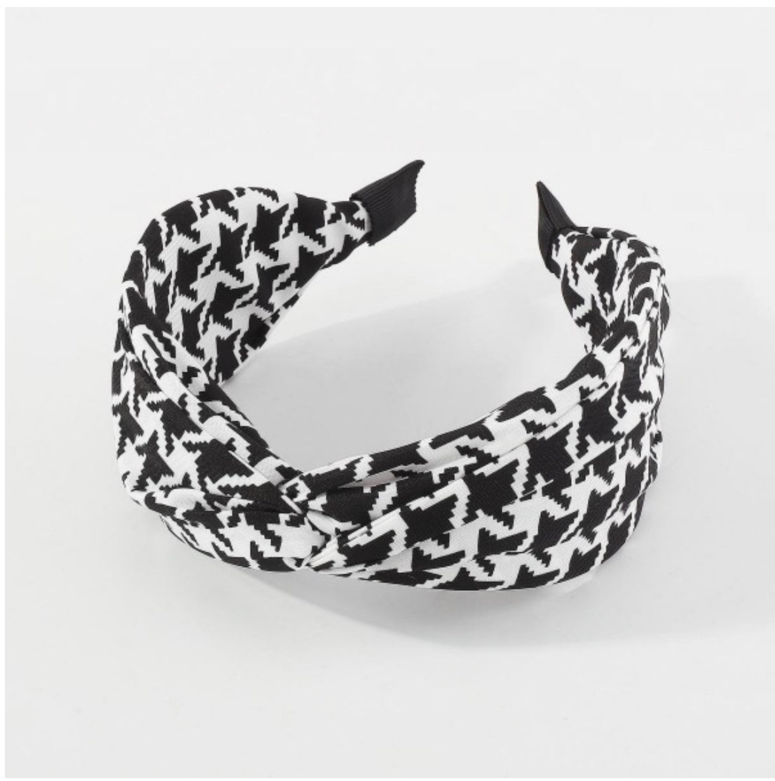 Twisted Top Houndstooth Pattern Headband