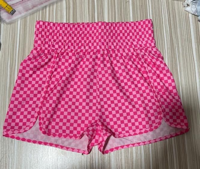 Pink Plaid Shorts