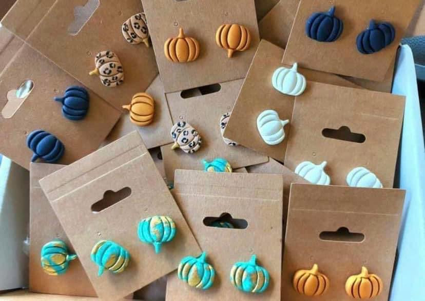 Clay Pumpkin Earrings