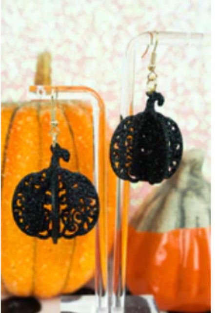 Autumn glitter 3D pumpkin earrings
