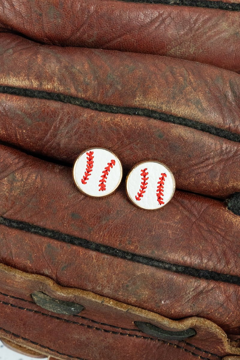 BASEBALL DISK STUD EARRINGS - Anchor Fusion Boutique