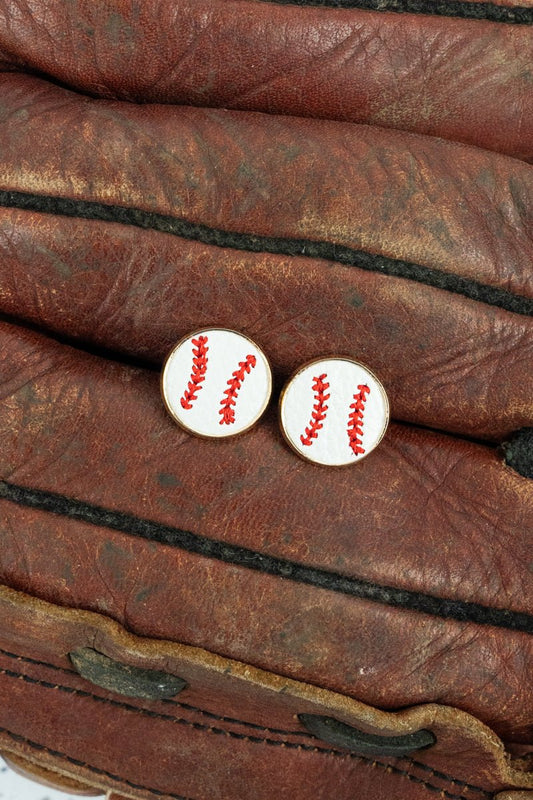 BASEBALL DISK STUD EARRINGS - Anchor Fusion Boutique