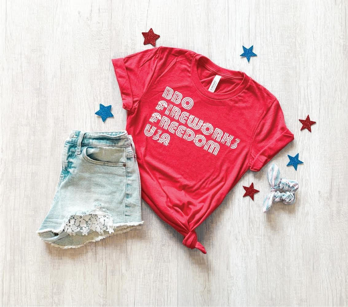 BBQ, Fireworks, Freedom Tee