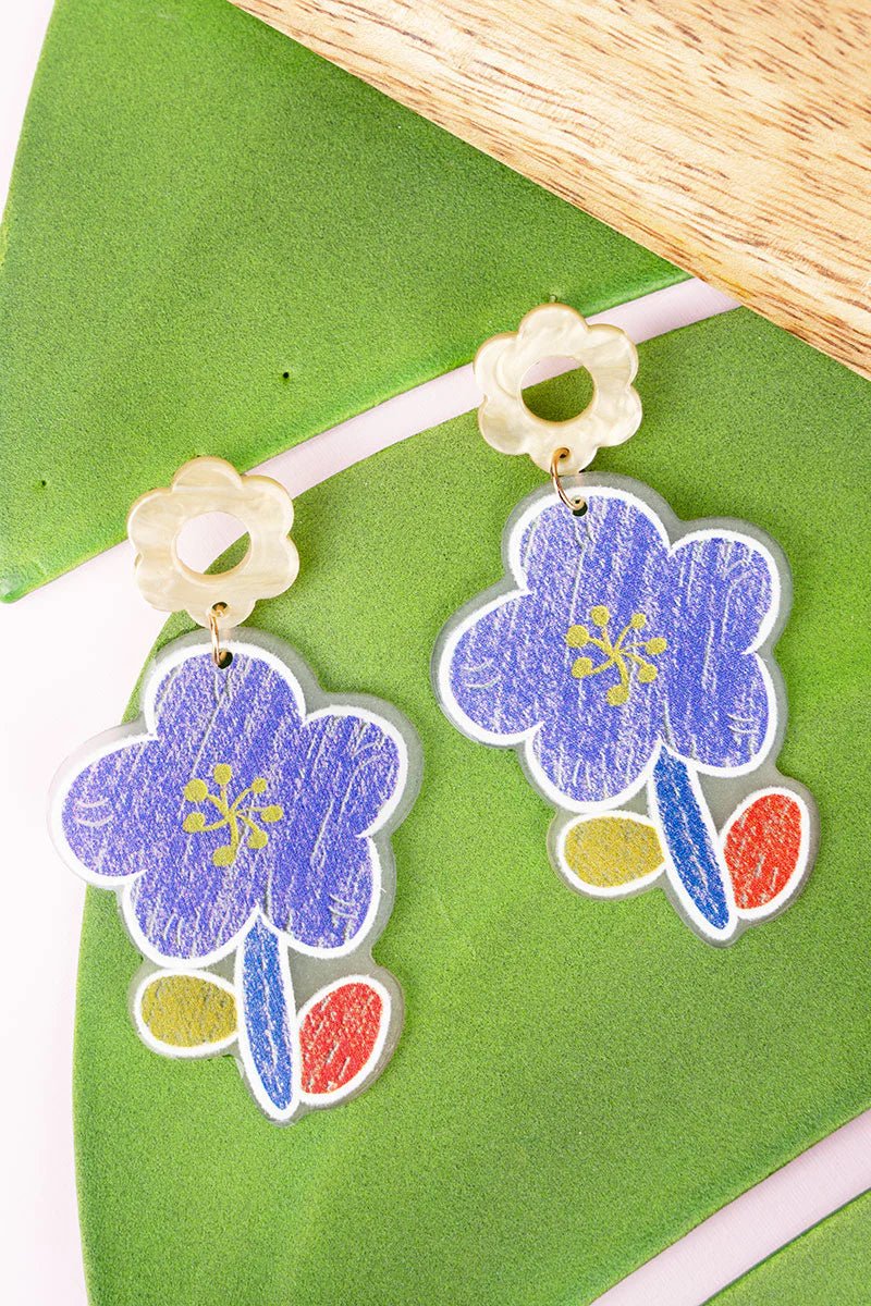 COLOR ME BLUE ACRYLIC EARRINGS - Anchor Fusion Boutique