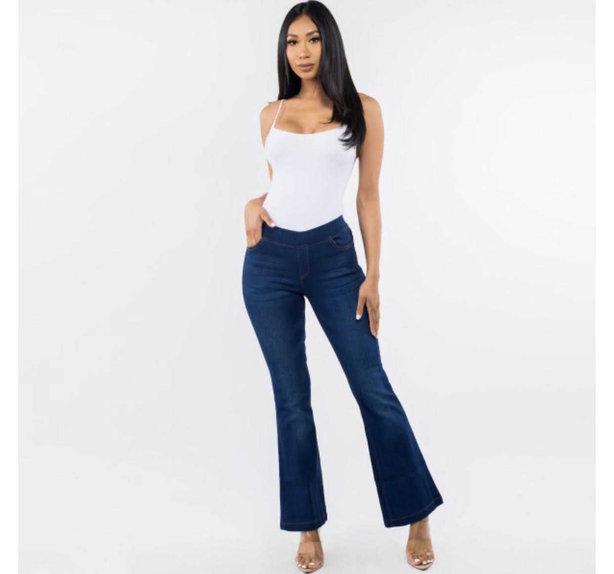 Elana's Dark Denim Flares