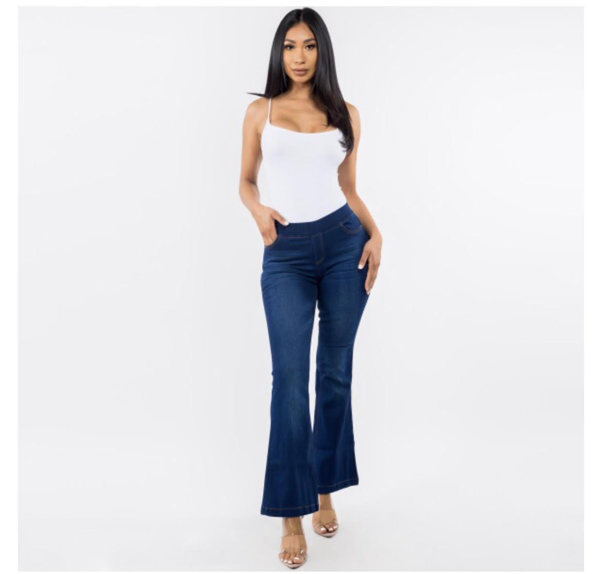 Elana's Dark Denim Flares