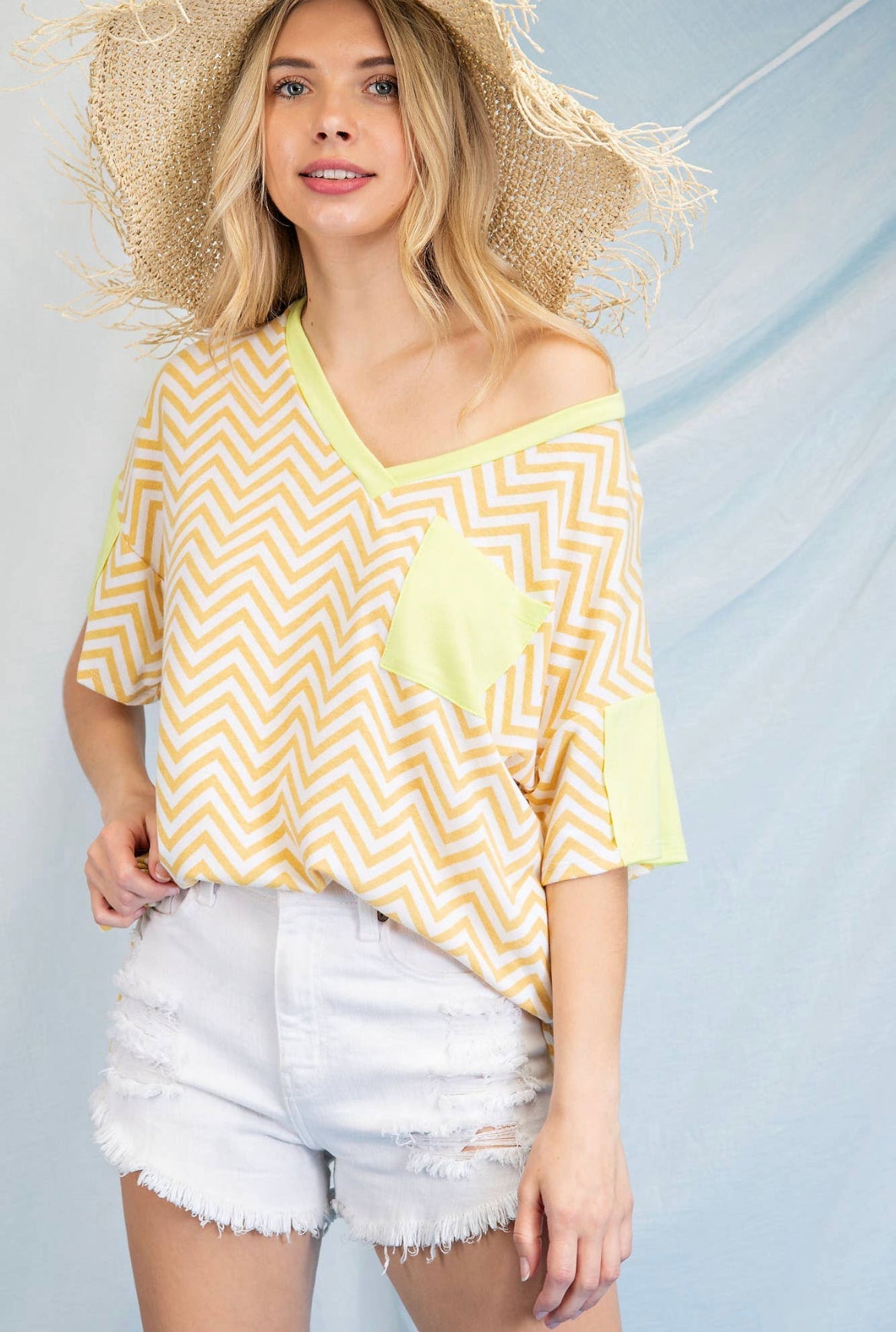 Electric Love V-Neck Top - Anchor Fusion Boutique