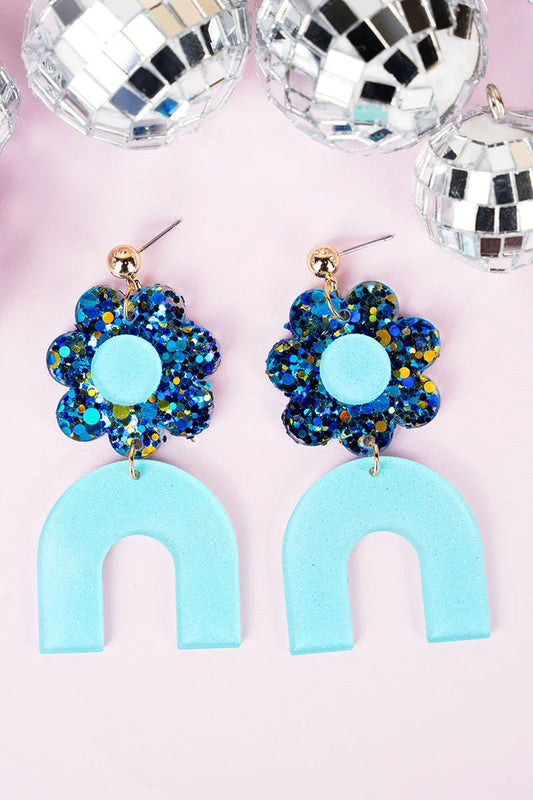 FLOWER ARCH ACRYLIC DROP EARRINGS - Anchor Fusion Boutique