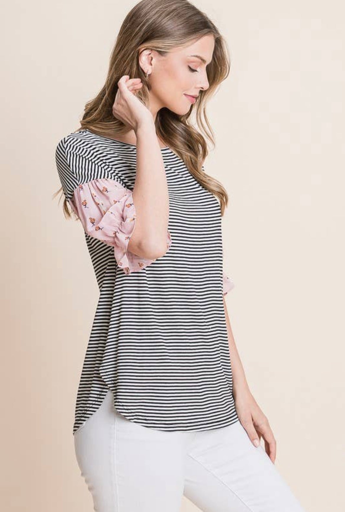 Flower Child Pink Floral Sleeve Top - Anchor Fusion Boutique