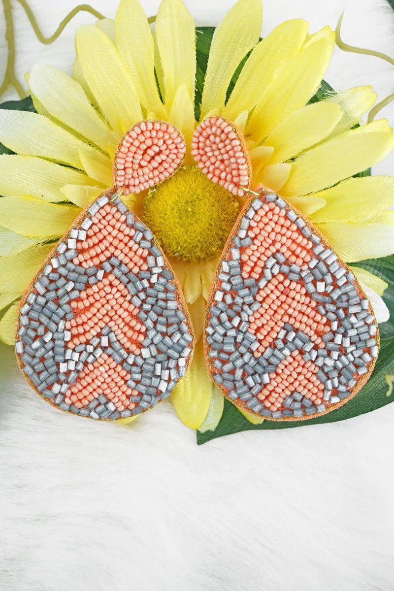 Gianna gray seed bead earrings