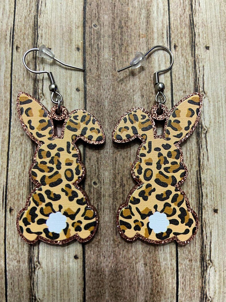 Leopard Bunny Acrylic Earrings - Anchor Fusion Boutique
