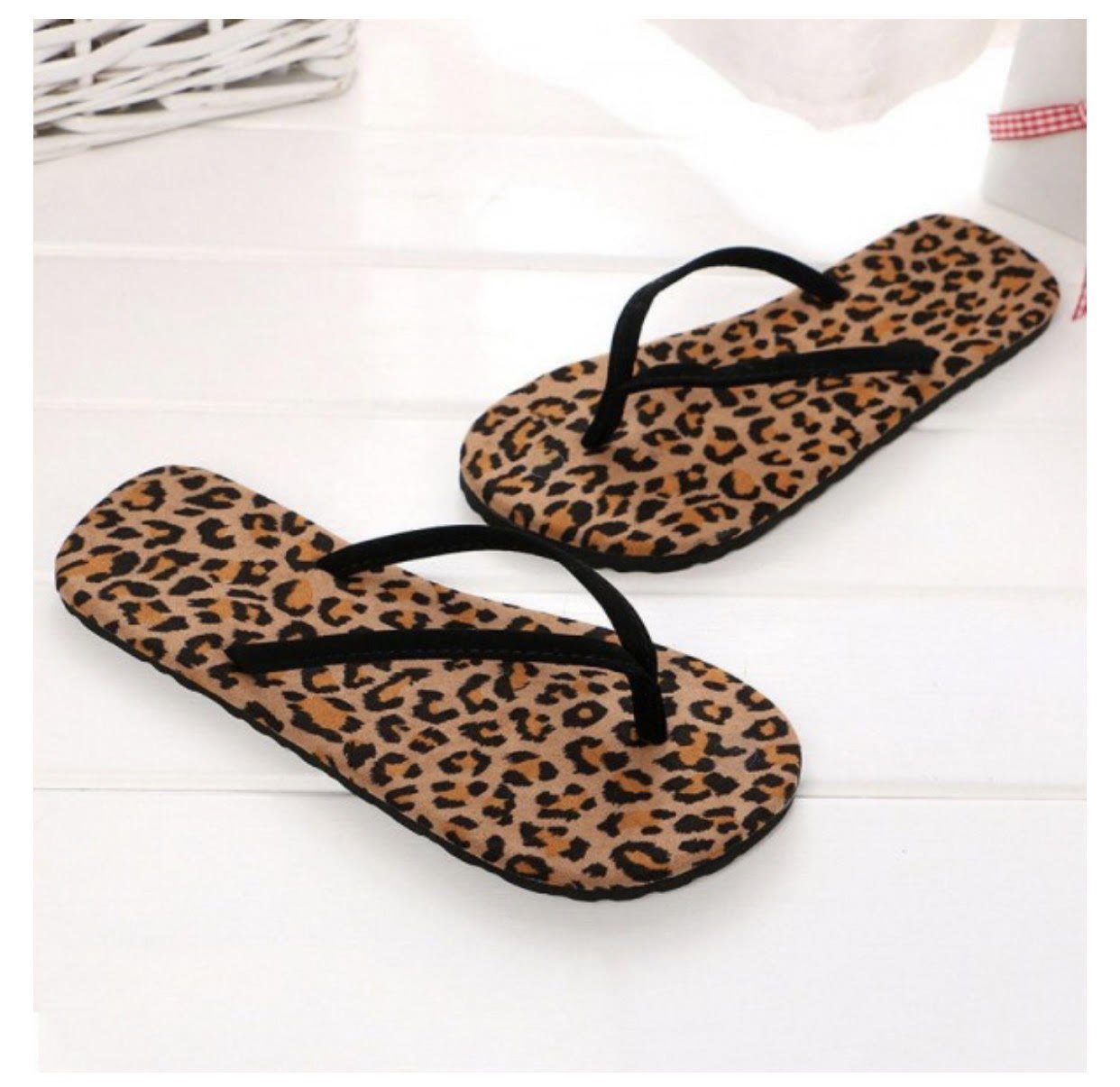 Leopard Print Thong Flip Flops - Anchor Fusion Boutique