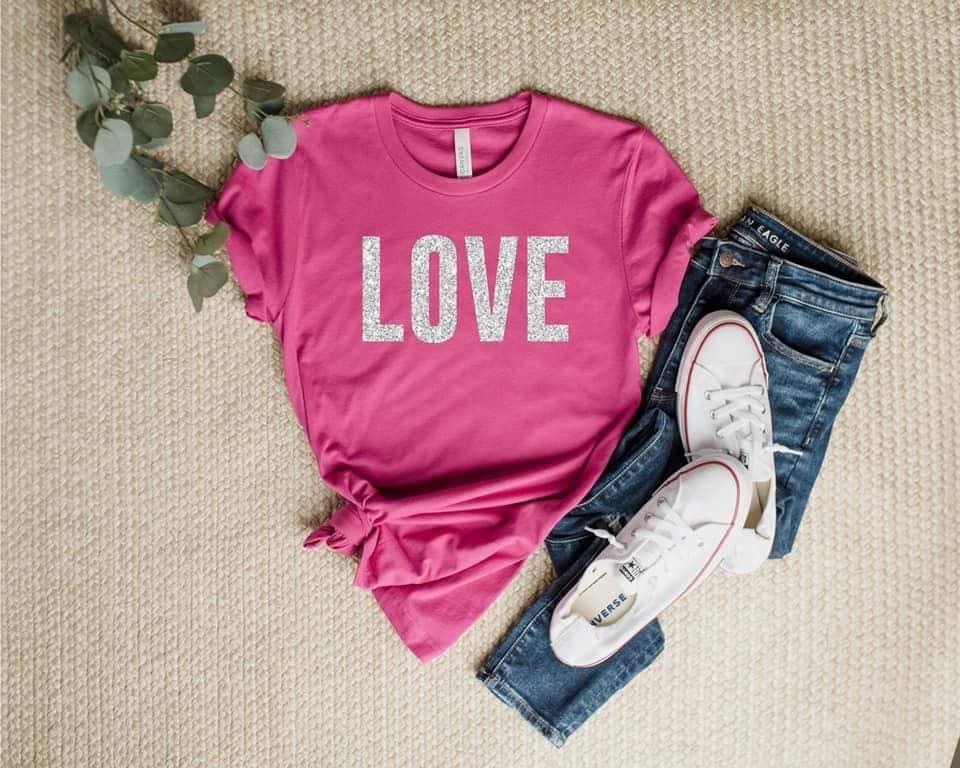 "Love" Glitter Tee