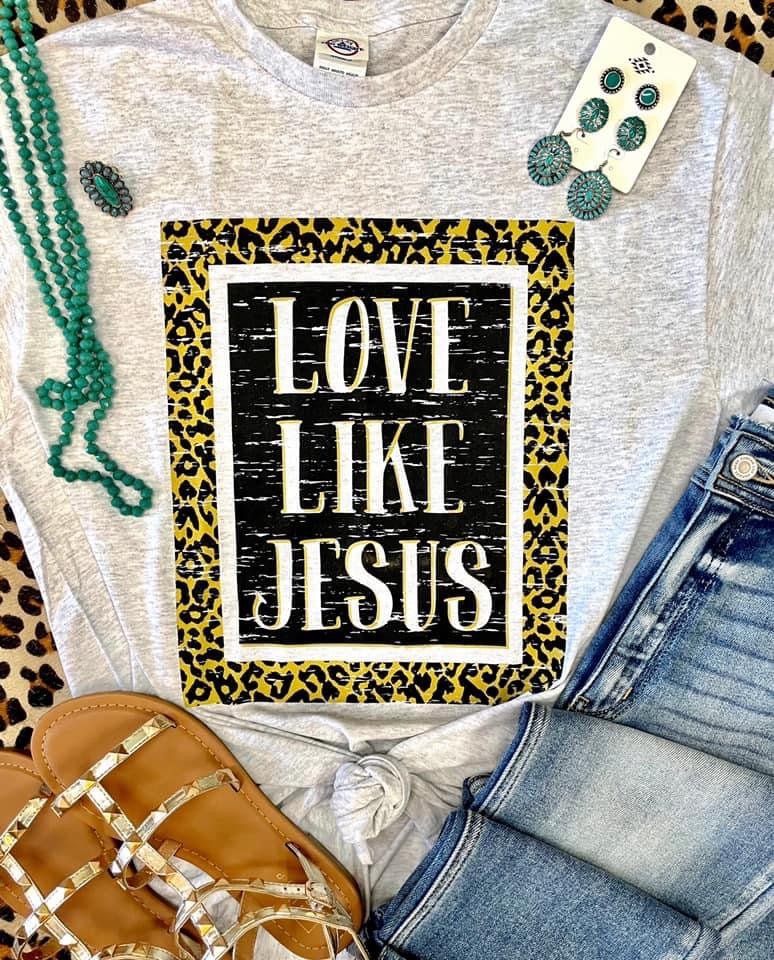 Love Like Jesus Leopard Tee - Anchor Fusion Boutique