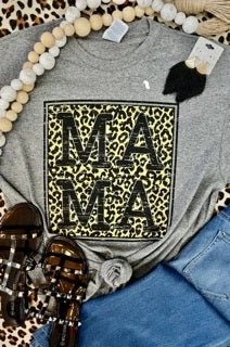 Mama Block Leopard Tee - Anchor Fusion Boutique