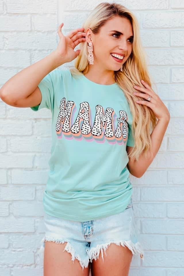 Mama Mint Leopard Tee - Anchor Fusion Boutique