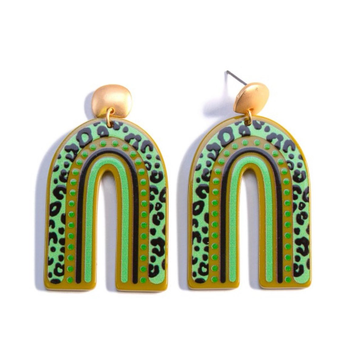 Olive Arch Drop Earrings - Anchor Fusion Boutique
