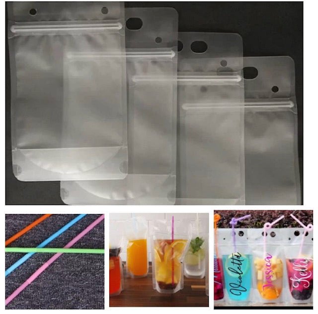 Resealable Drink Pouches with straw - Anchor Fusion Boutique