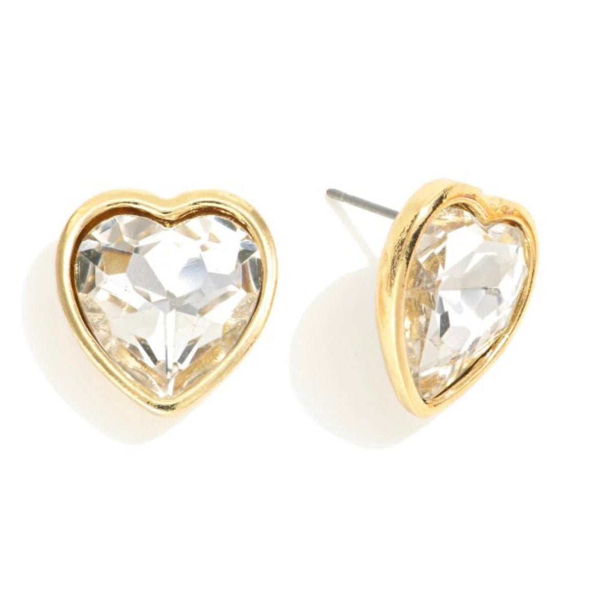 Rhinestone Heart Stud - Anchor Fusion Boutique