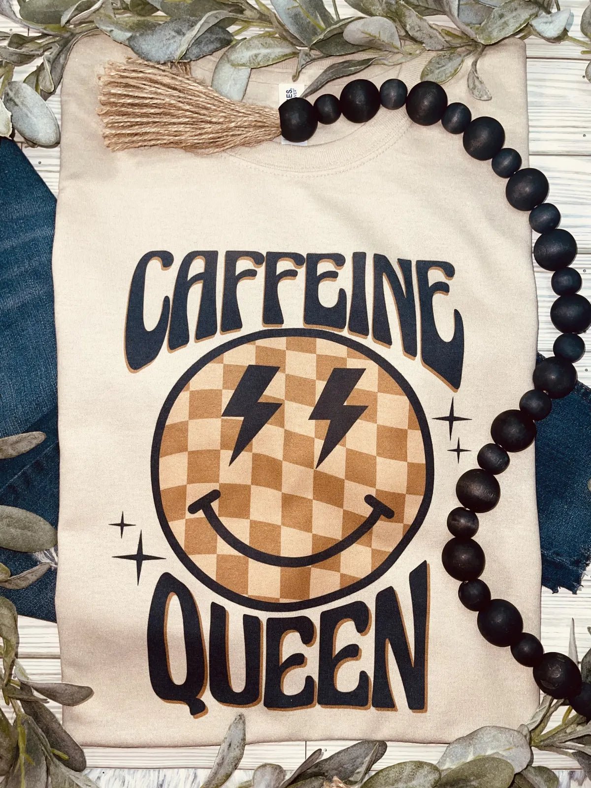 Smiley Caffeine Queen T-Shirt - Anchor Fusion Boutique