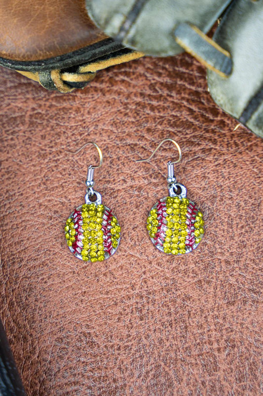 SOFTBALL SHIMMER EARRINGS - Anchor Fusion Boutique