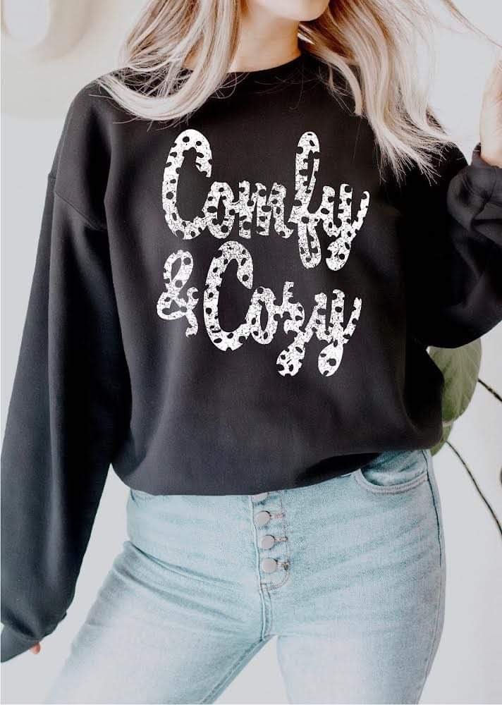 Spotted "Comfy and Cozy" Sweatshirt - Anchor Fusion Boutique