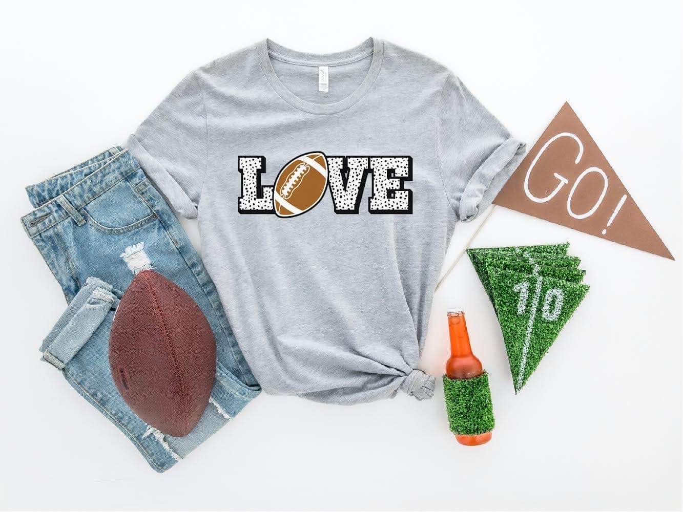 Spotted Love Football Tee - Anchor Fusion Boutique