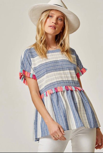 Striped Babydoll Shirt - Anchor Fusion Boutique