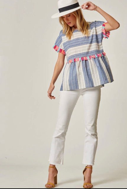 Striped Babydoll Shirt - Anchor Fusion Boutique