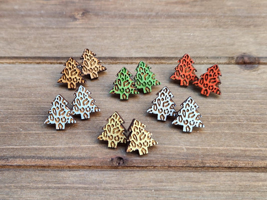 Stud Leopard Christmas Tree Earrings - Anchor Fusion Boutique