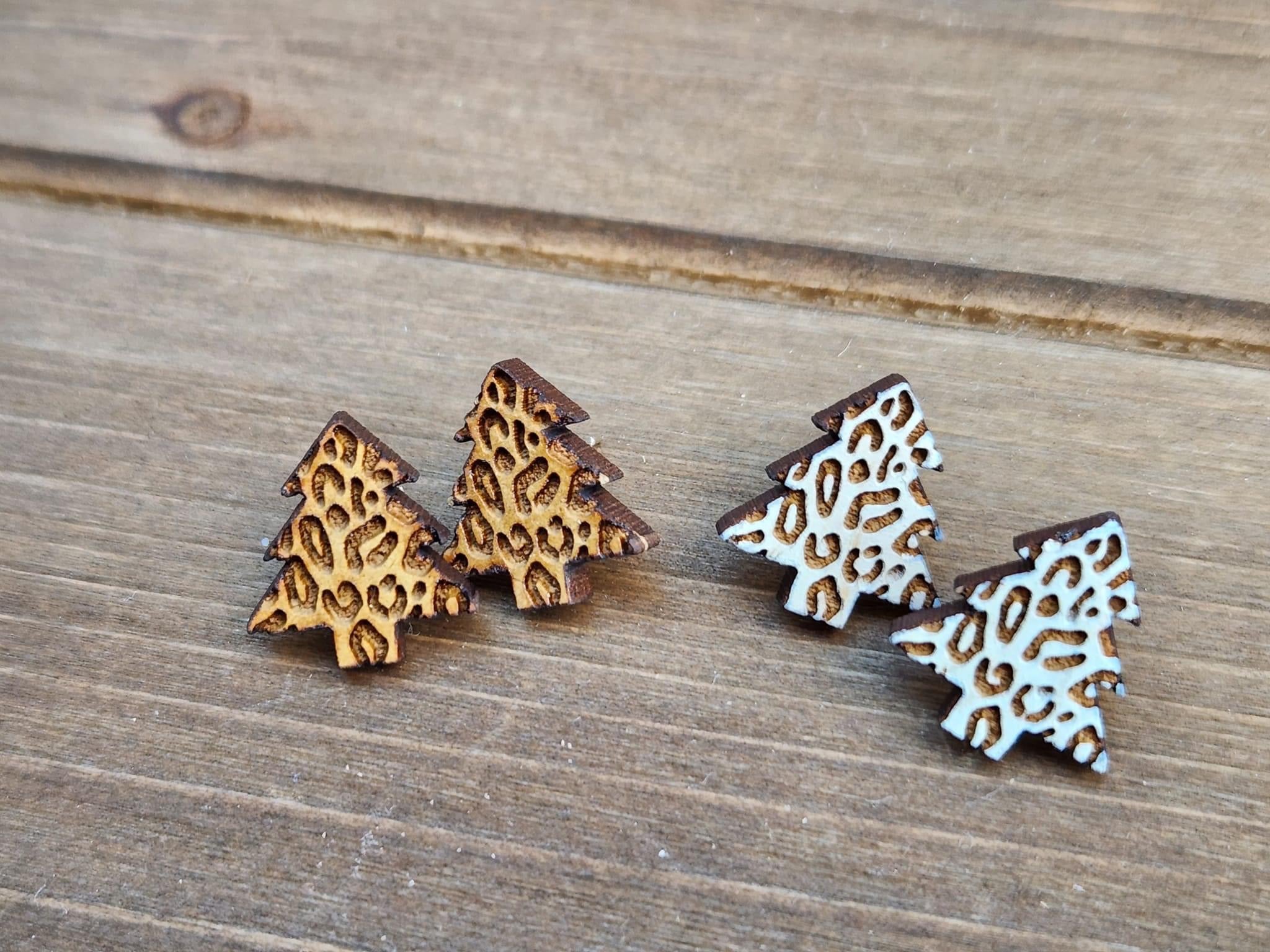 Stud Leopard Christmas Tree Earrings - Anchor Fusion Boutique