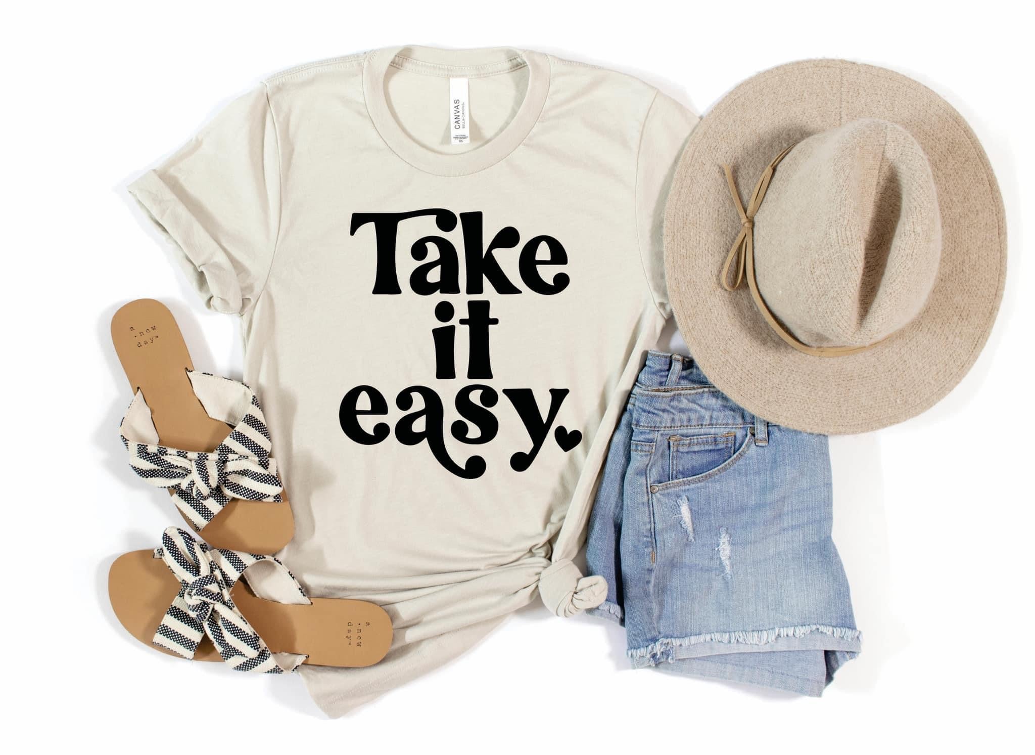 Take it Easy Neutral Tee - Anchor Fusion Boutique