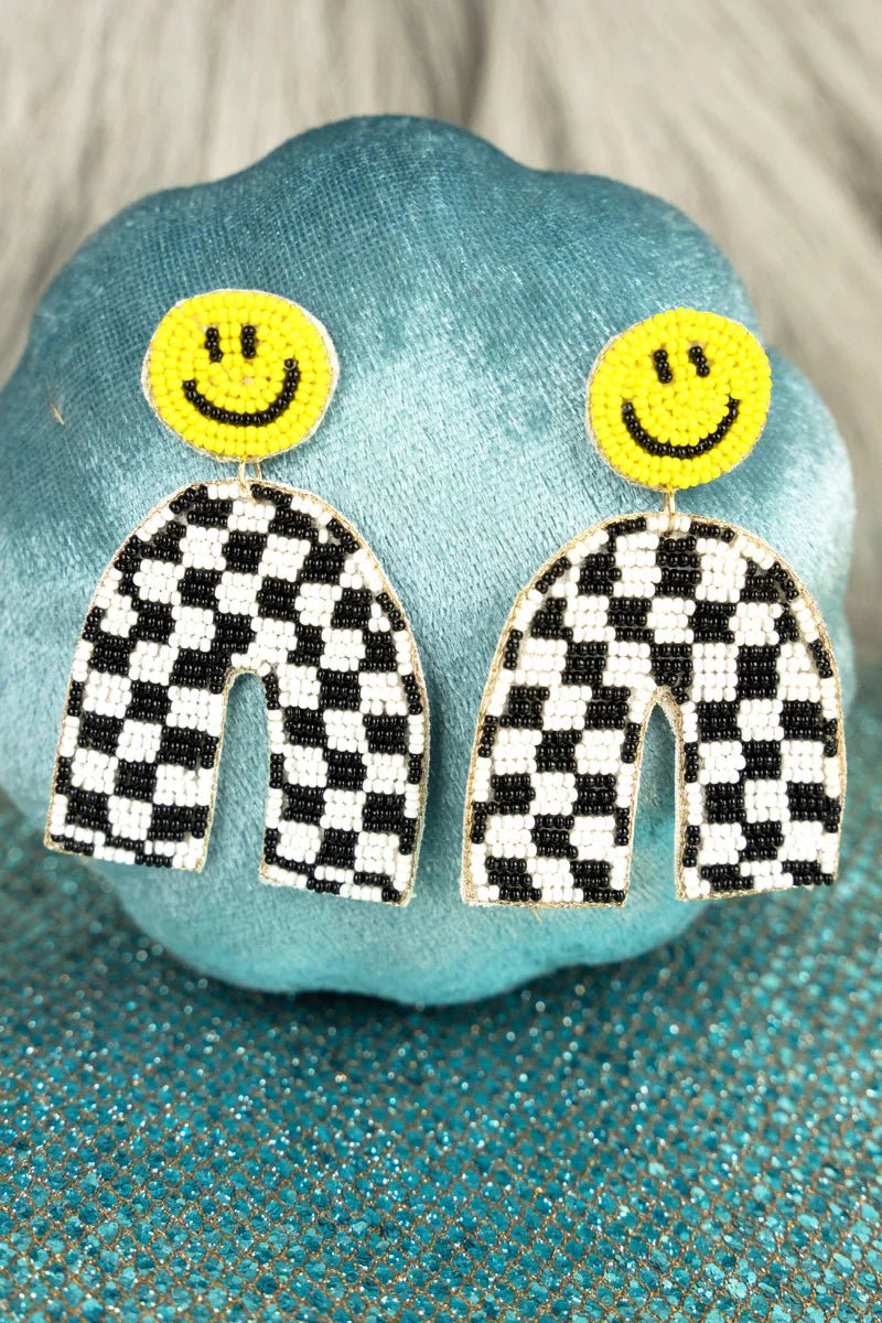 TALLADEGA SMILES SEED BEAD EARRINGS - Anchor Fusion Boutique